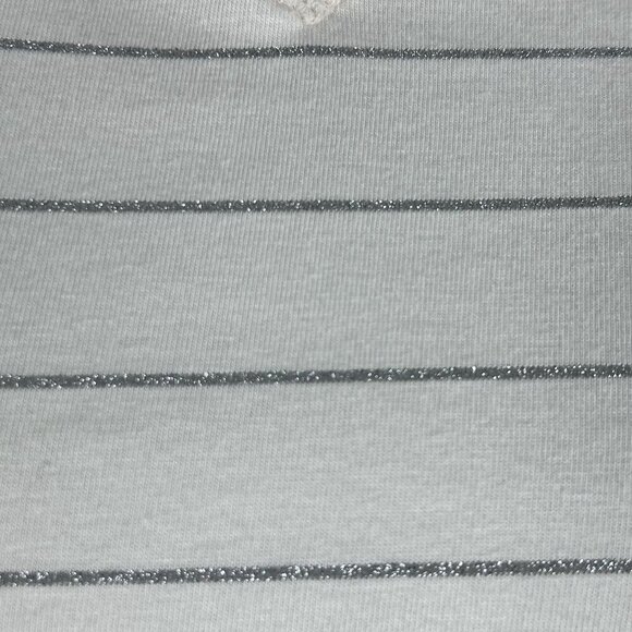 T by Talbots NWT Womens 1X Long Sleeve Metallic Striped Cowl Neck Top Nautical - Picture 6 of 16